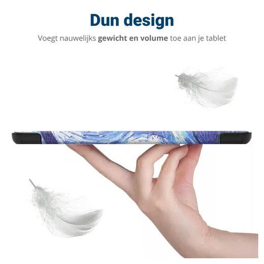 Samsung Galaxy Tab A11 Hoes Tri-Fold Book Case met Standaard Sterrennacht afbeelding 8