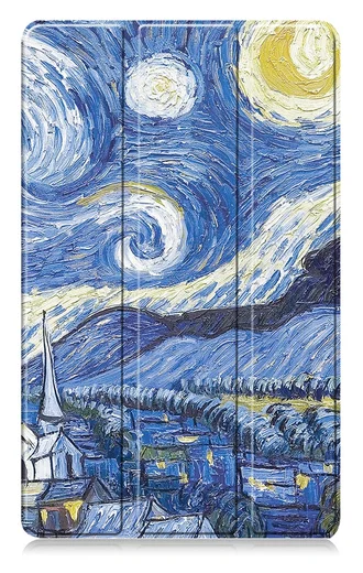 Samsung Galaxy Tab A11 Hoes Tri-Fold Book Case met Standaard Sterrennacht afbeelding 10