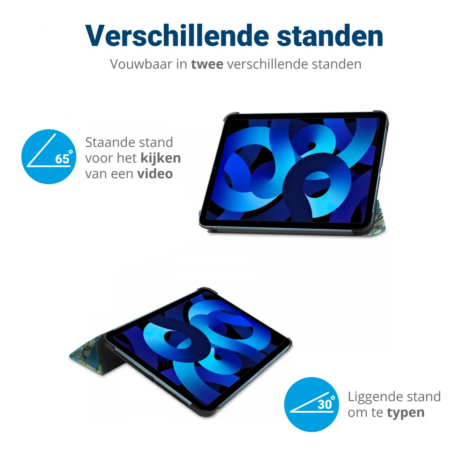 Samsung Galaxy Tab A11 Hoes Tri-Fold Book Case met Standaard Blossom afbeelding 5