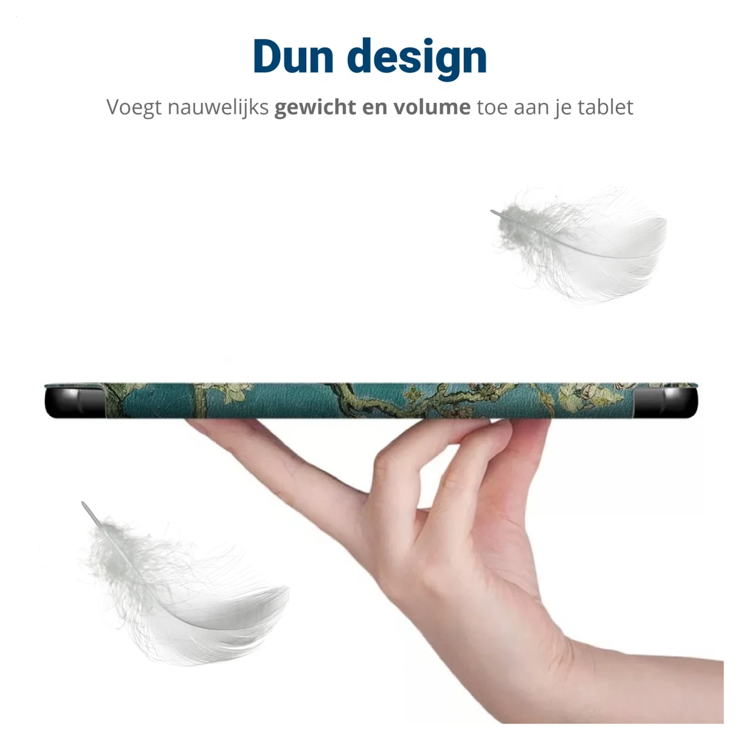 Samsung Galaxy Tab A11 Hoes Tri-Fold Book Case met Standaard Blossom afbeelding 9