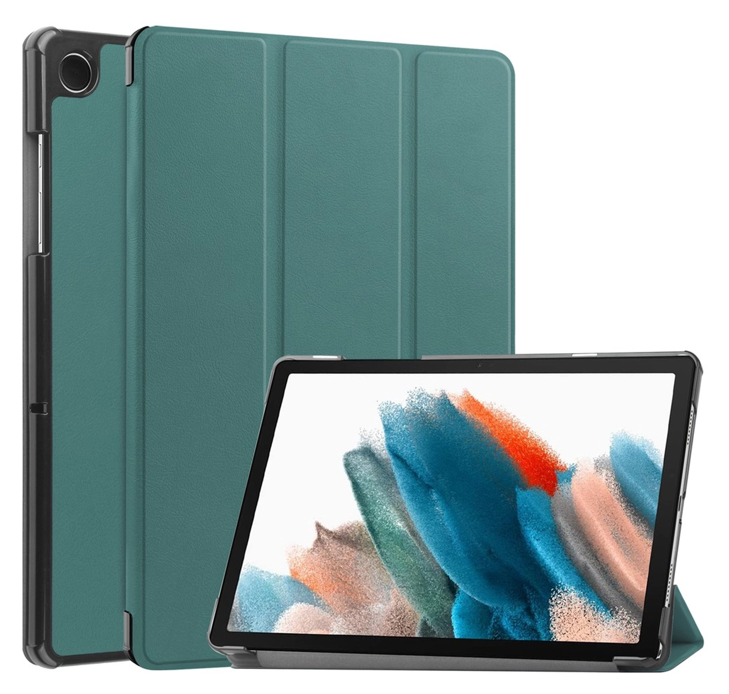 Samsung Tab A11 Plus / A9 Plus Tri-Fold Hoes met Standaard Groen afbeelding 1