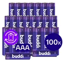 Buddi Oplaadbare AAA Batterijen 1.200 mAh 1.2V 100 Stuks