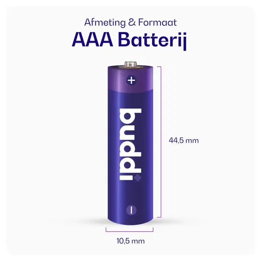Buddi Oplaadbare AAA Batterijen 1.200 mAh 1.2V 100 Stuks afbeelding 4