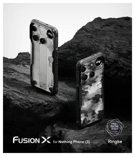 Ringke Fusion X Nothing Phone (3) Hoesje Back Cover Camo Zwart afbeelding 9