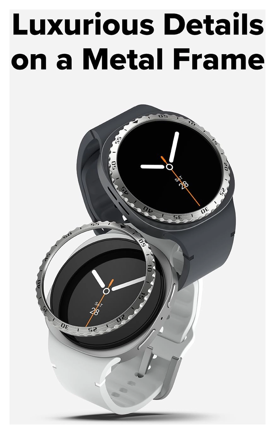Ringke Bezel Styling - Galaxy Watch 8 44MM - Randbeschermer - Zilver afbeelding 3