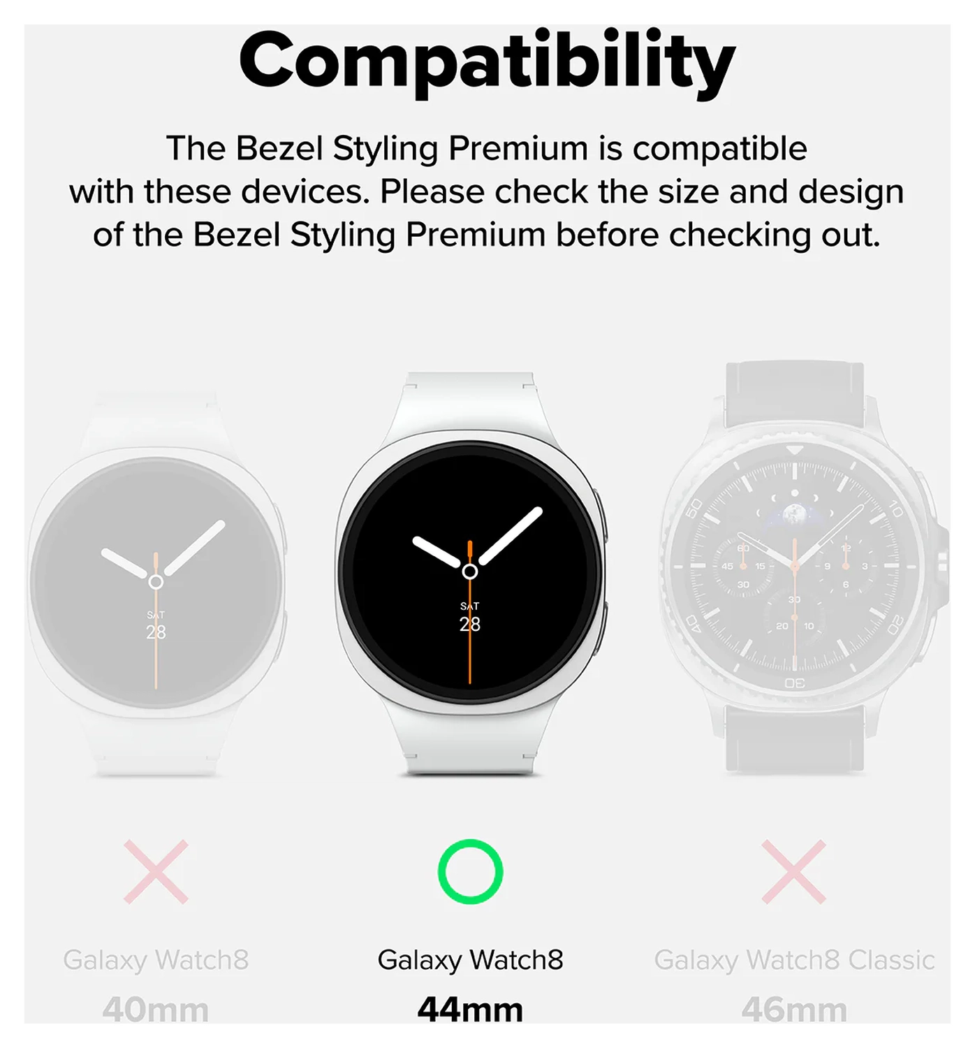 Ringke Bezel Styling - Galaxy Watch 8 44MM - Randbeschermer - Premium Zwart afbeelding 2