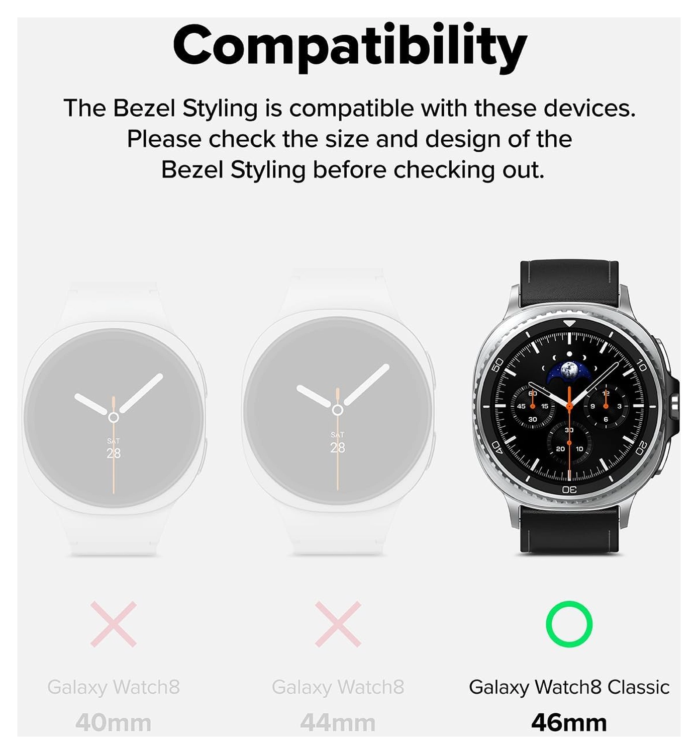 Ringke Bezel - Galaxy Watch 8 Classic 46MM - Randbeschermer - Zwart afbeelding 2