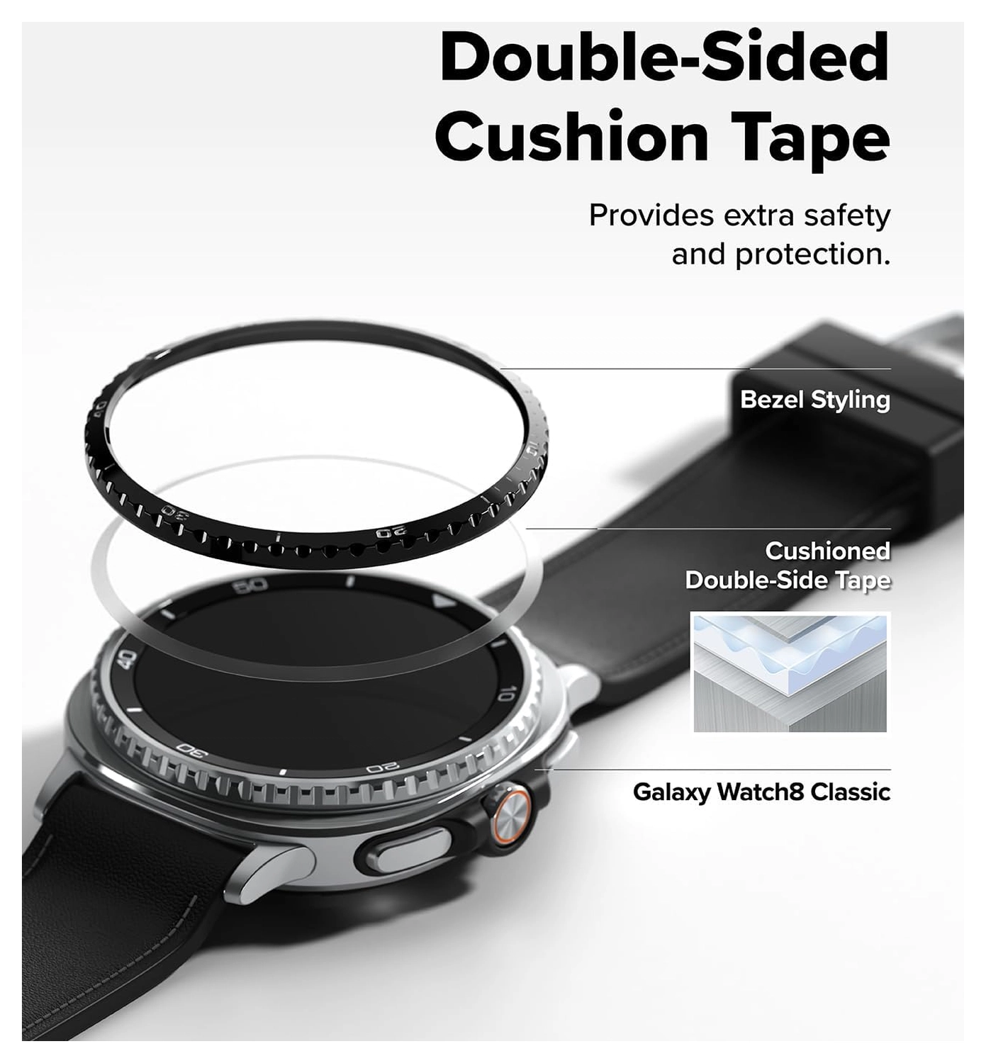 Ringke Bezel - Galaxy Watch 8 Classic 46MM - Randbeschermer - Zwart afbeelding 6