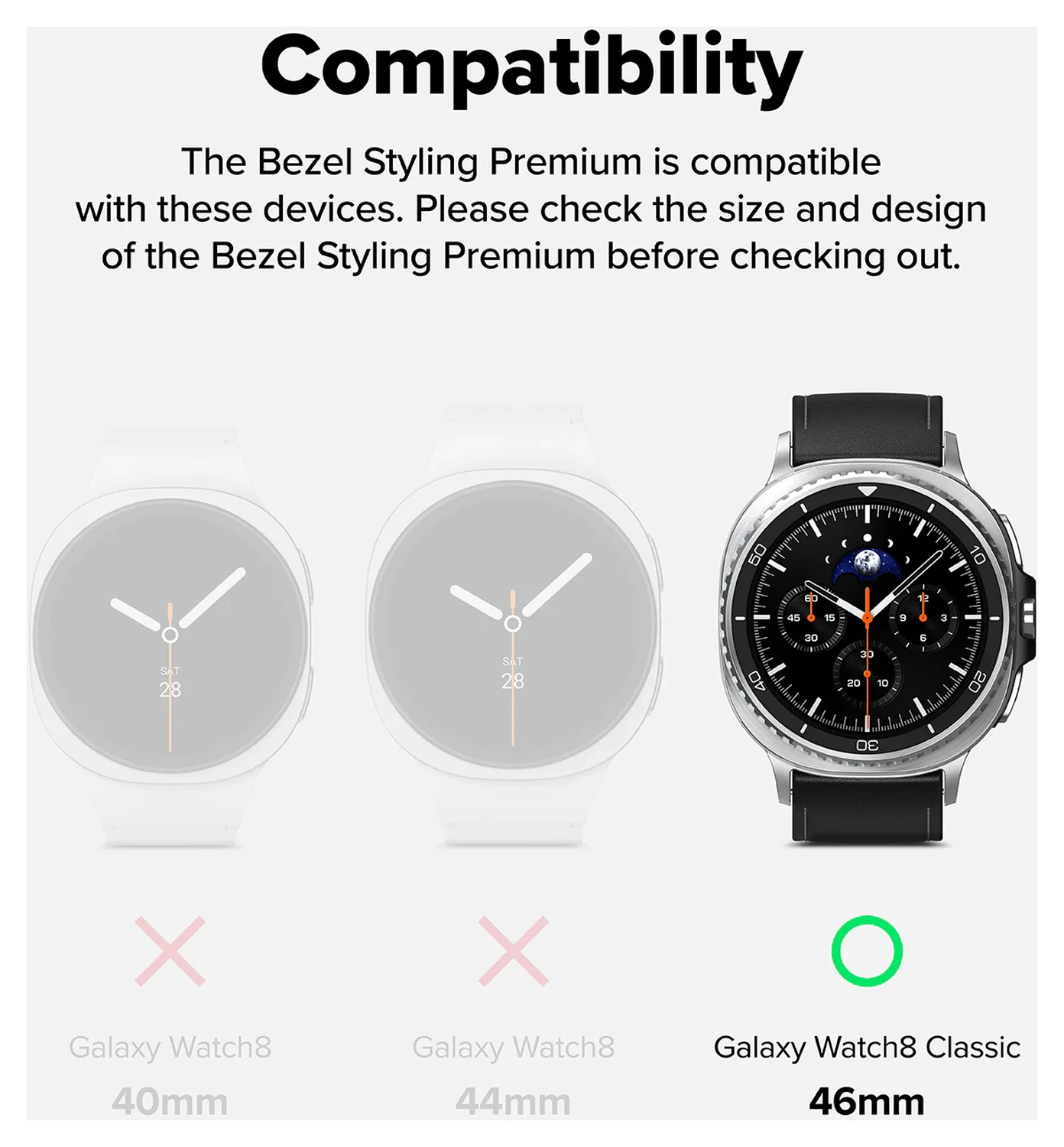 Ringke Bezel - Galaxy Watch 8 Classic 46MM - Randbeschermer - Premium Zwart afbeelding 2