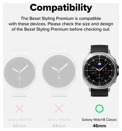 Ringke Bezel - Galaxy Watch 8 Classic 46MM - Randbeschermer - Premium Zwart afbeelding 2