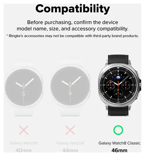 Ringke Tempered Glass Pro - Samsung Watch 8 Classic Screen Protector - 2-Pack afbeelding 2