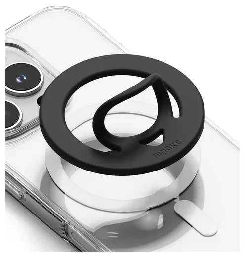 Ringke Magnetische Siliconen MagSafe Ring Houder Standaard Zwart afbeelding 1