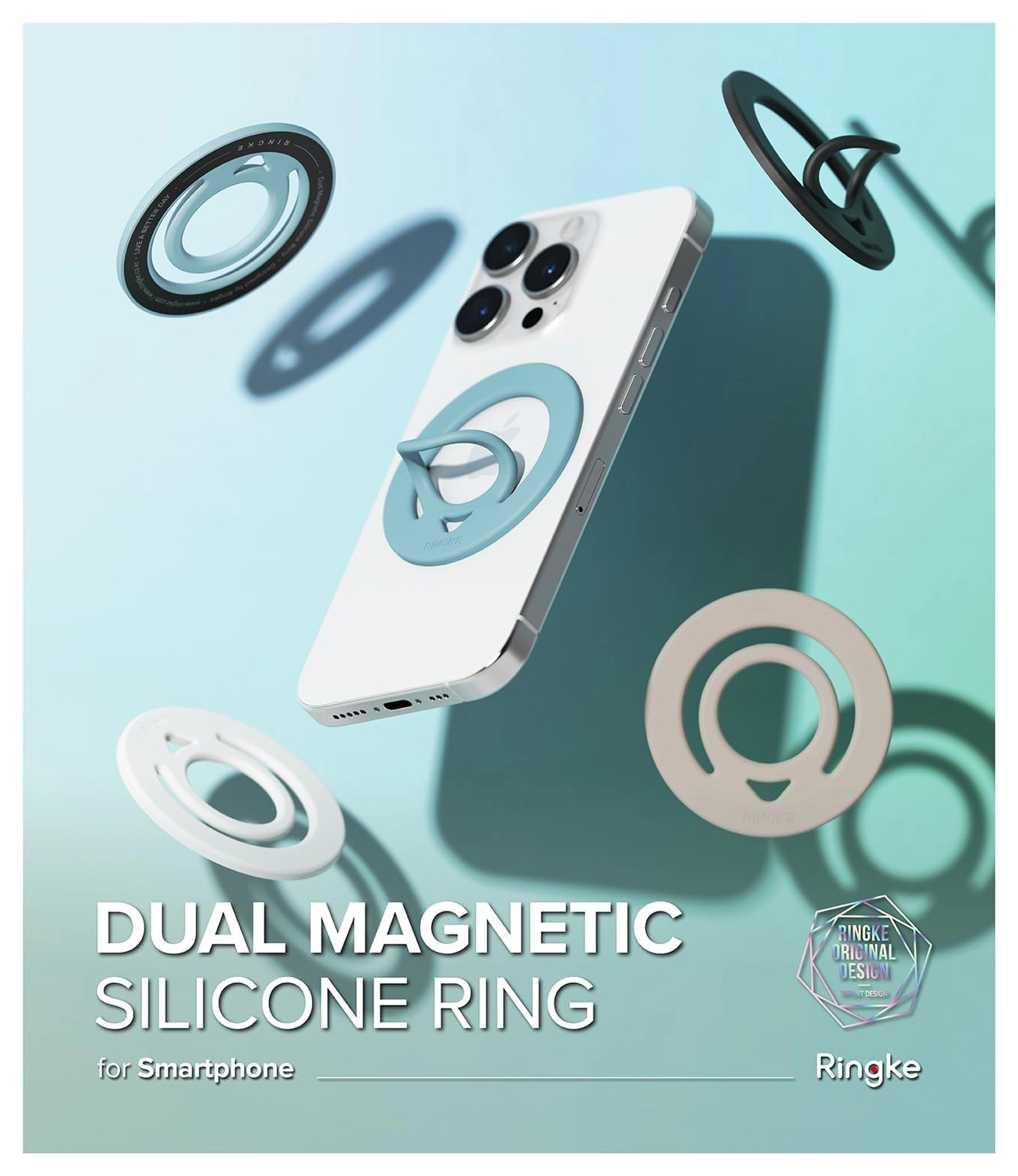 Ringke Magnetische Siliconen MagSafe Ring Houder Standaard Zwart afbeelding 7