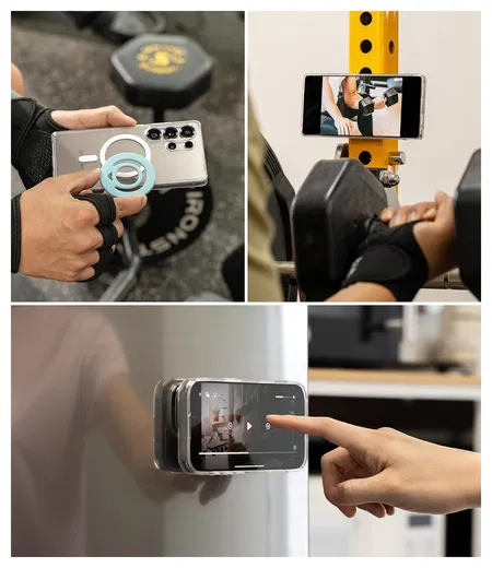 Ringke Magnetische Siliconen MagSafe Ring Houder Standaard Zwart afbeelding 4