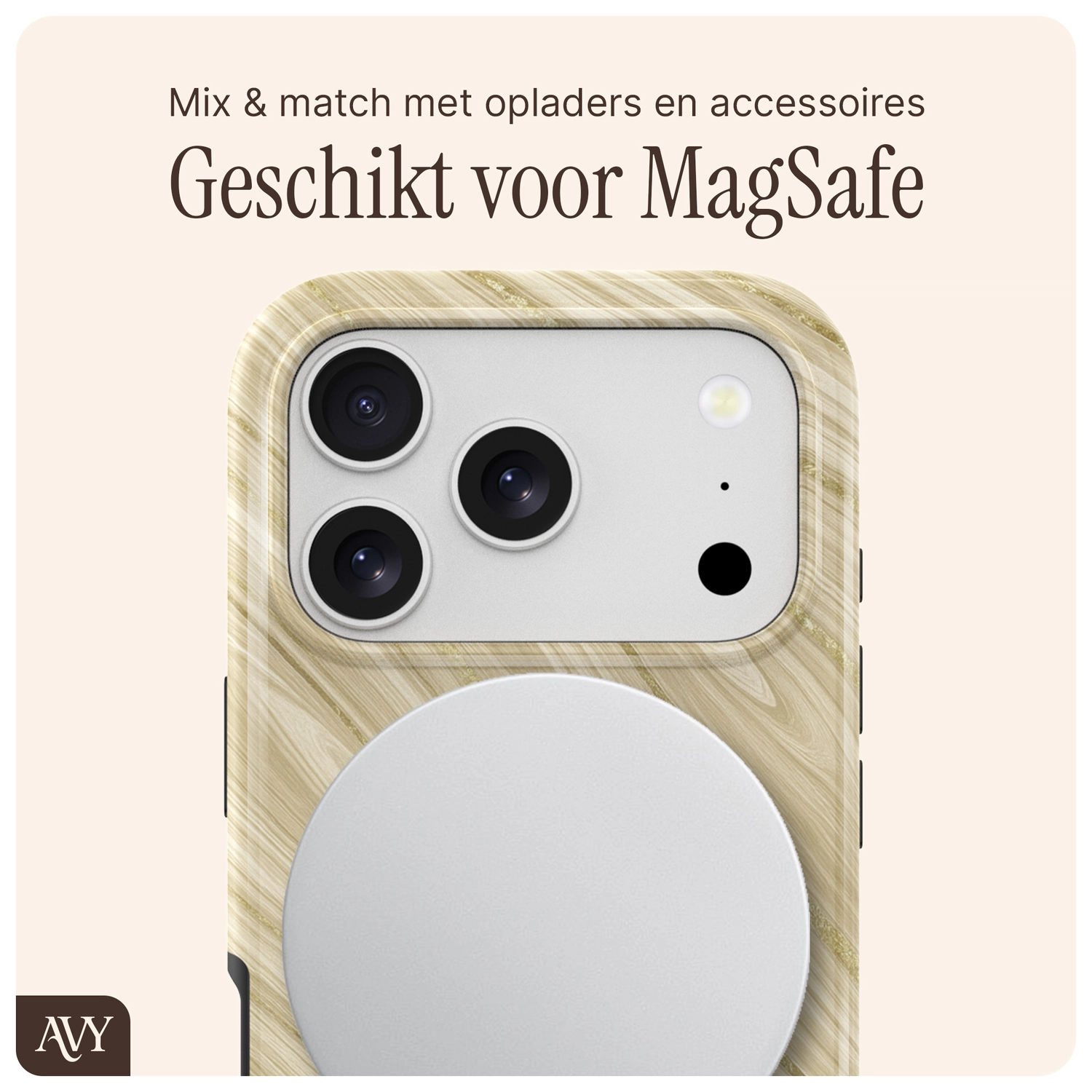 AVY Apple iPhone 17 Pro Max Hoesje MagSafe Back Cover Aurum Gold afbeelding 8