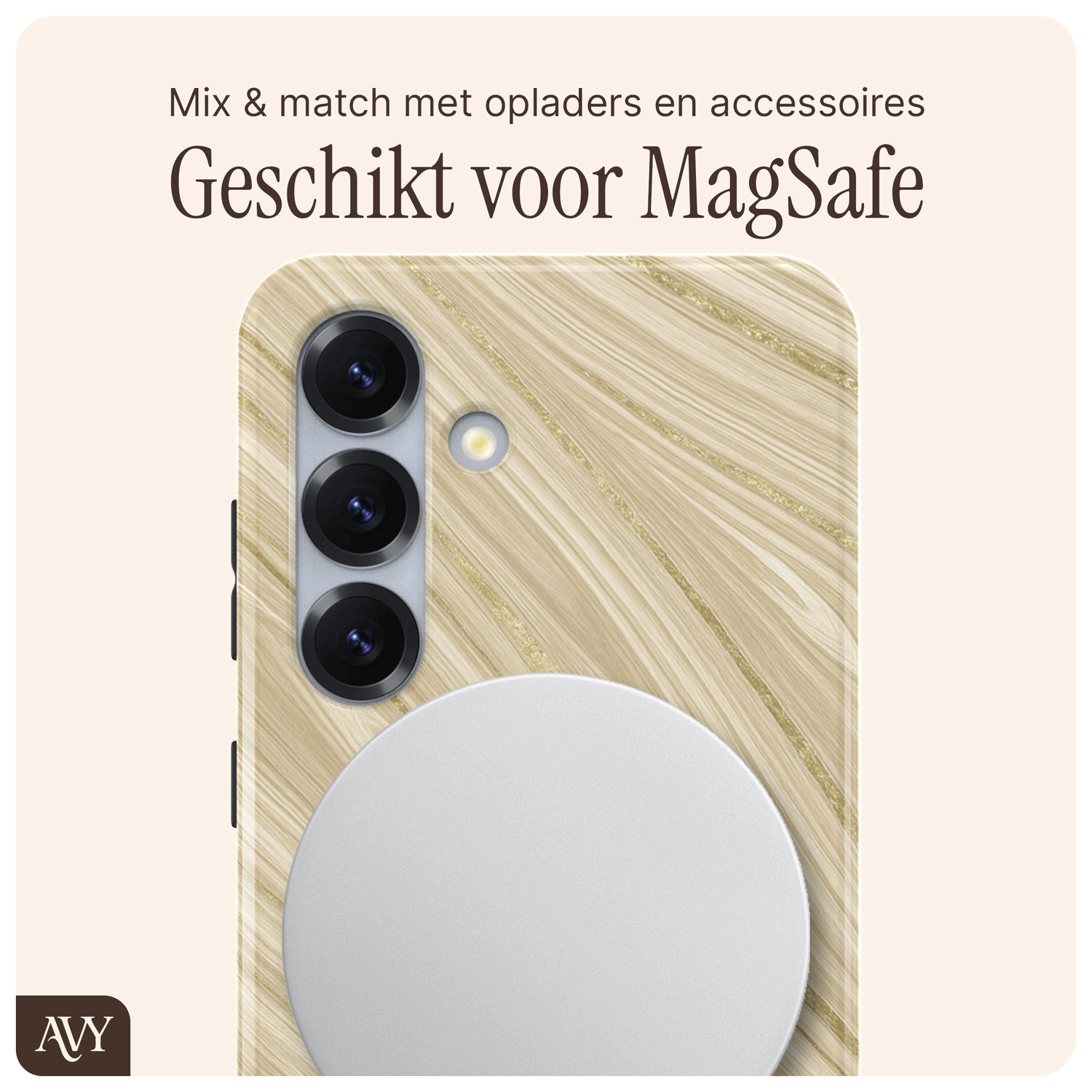AVY Samsung Galaxy S25 Plus Hoesje MagSafe Back Cover Aurum Gold afbeelding 8