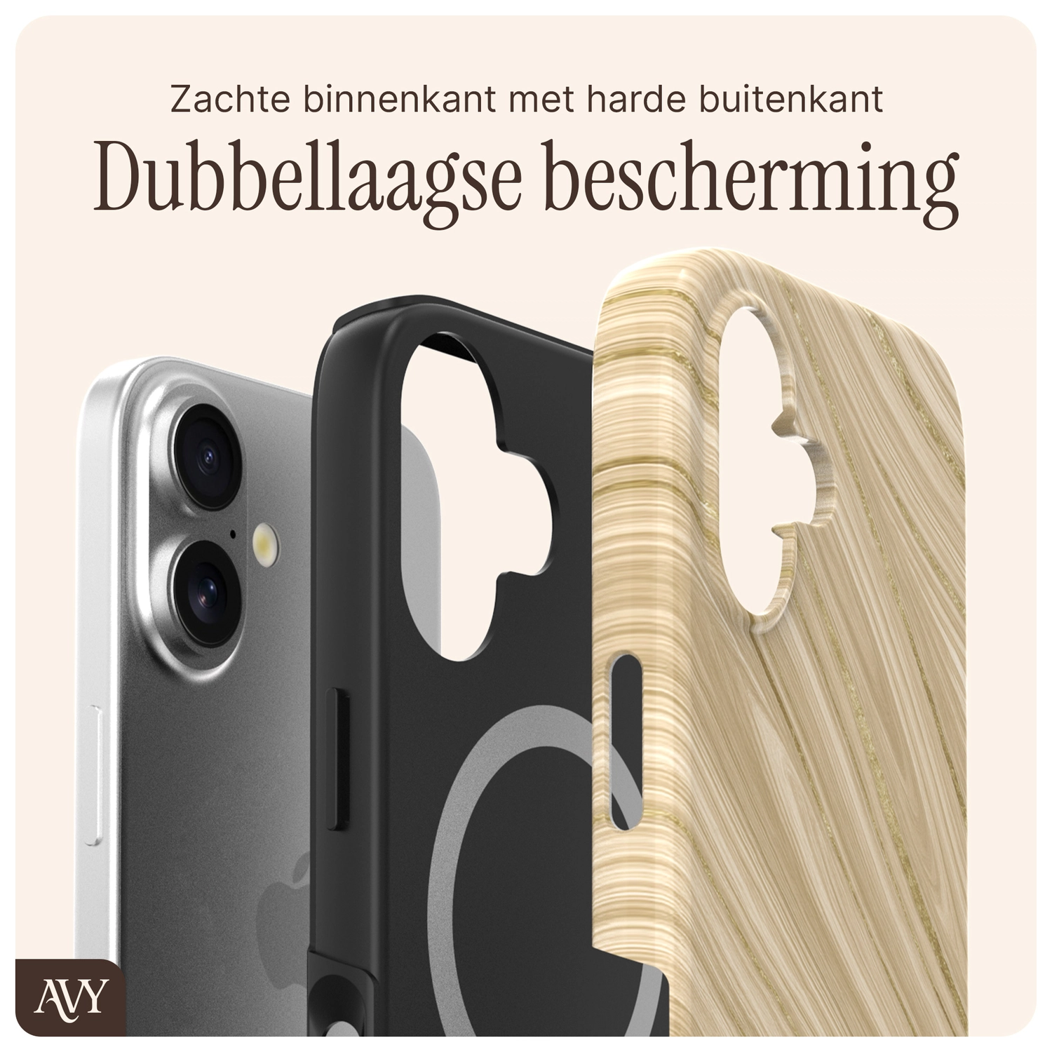 AVY Apple iPhone 16 Hoesje MagSafe Back Cover Aurum Gold afbeelding 7