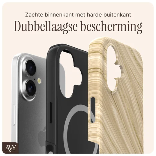 AVY Apple iPhone 16 Hoesje MagSafe Back Cover Aurum Gold afbeelding 7