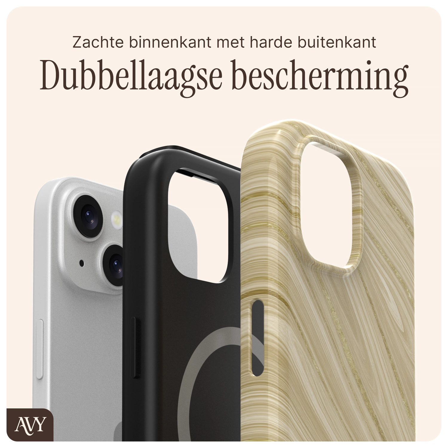 AVY Apple iPhone 15 Hoesje MagSafe Back Cover Aurum Gold afbeelding 8