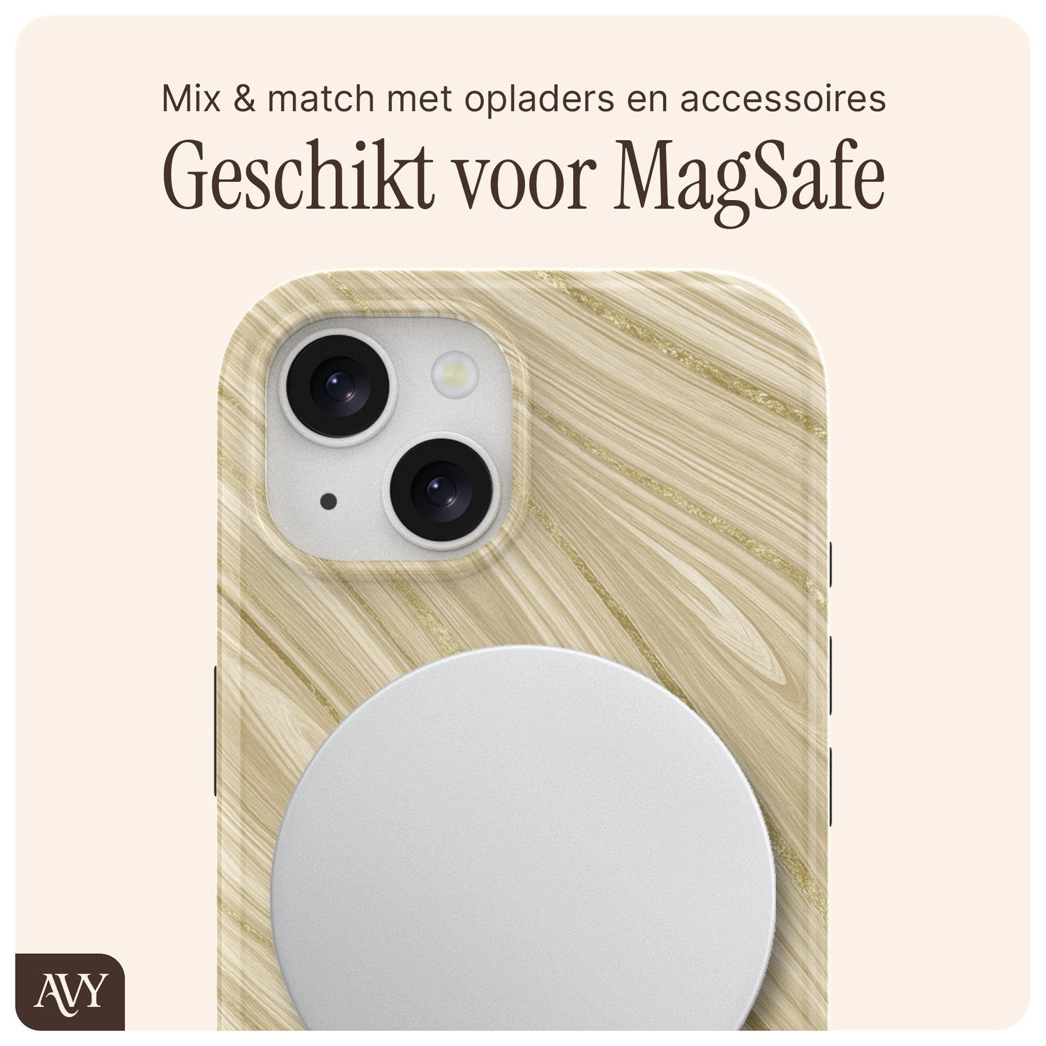 AVY Apple iPhone 15 Hoesje MagSafe Back Cover Aurum Gold afbeelding 9
