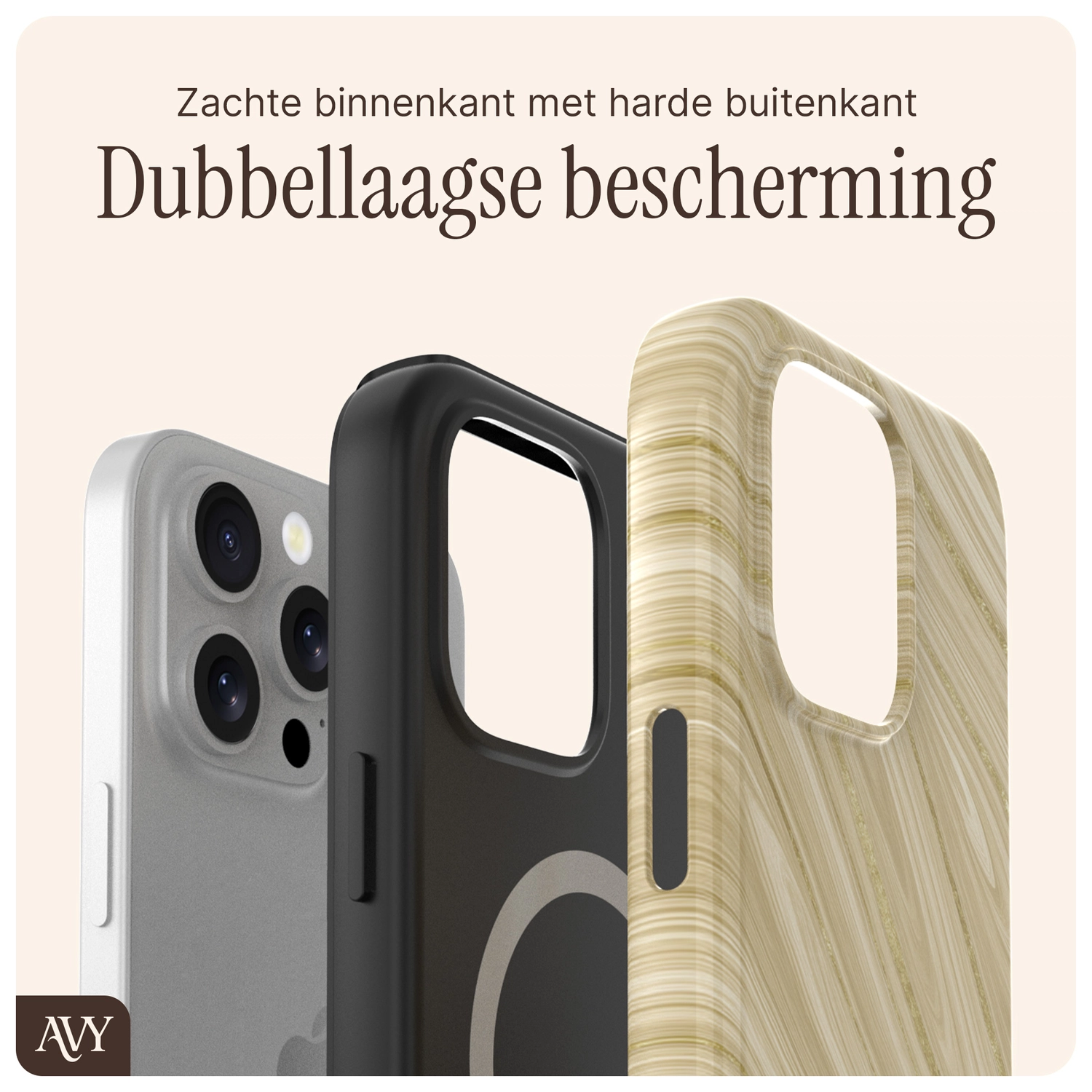 AVY Apple iPhone 13 Pro Max Hoesje MagSafe Back Cover Aurum Gold afbeelding 7