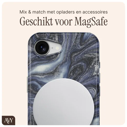 AVY Apple iPhone 17e / 16e Hoesje MagSafe Back Cover Obscura Blue afbeelding 7