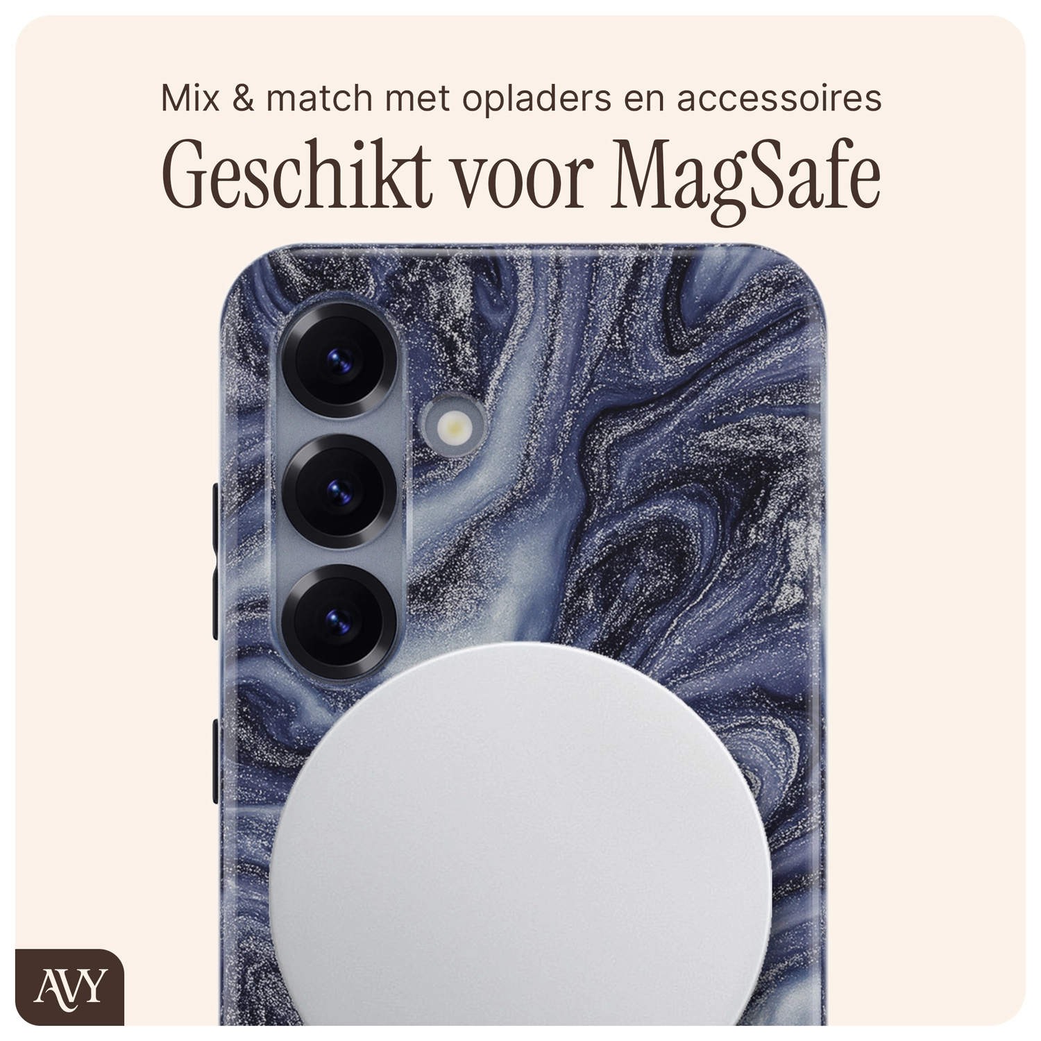 AVY Samsung Galaxy S25 Hoesje MagSafe Back Cover Obscura Blue afbeelding 8