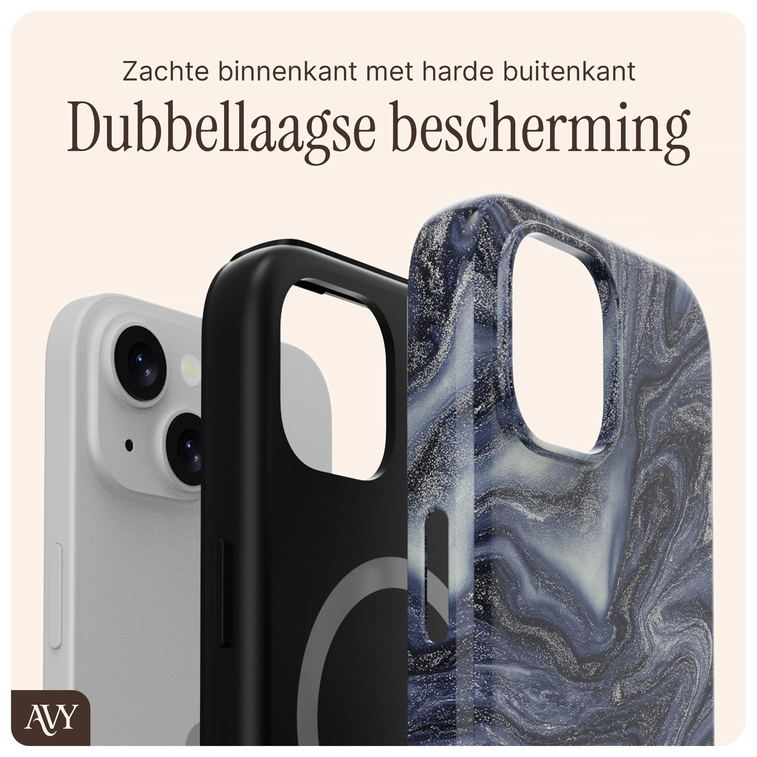 AVY Apple iPhone 15 Hoesje MagSafe Back Cover Obscura Blue afbeelding 7