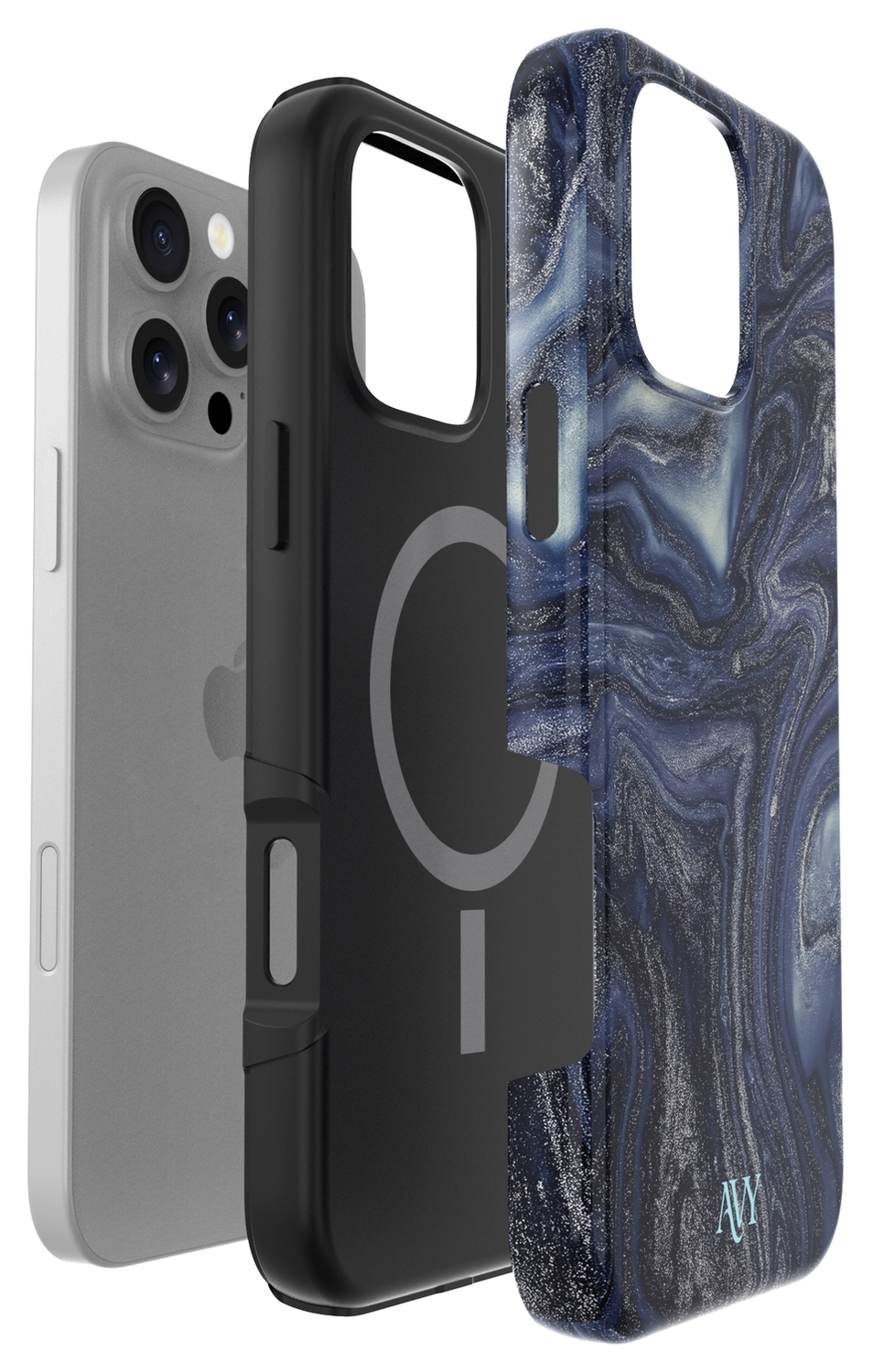 AVY Apple iPhone 15 Pro Max Hoesje MagSafe Back Cover Obscura Blue afbeelding 18