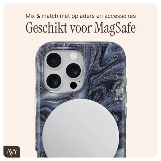 AVY Apple iPhone 15 Pro Max Hoesje MagSafe Back Cover Obscura Blue afbeelding 8