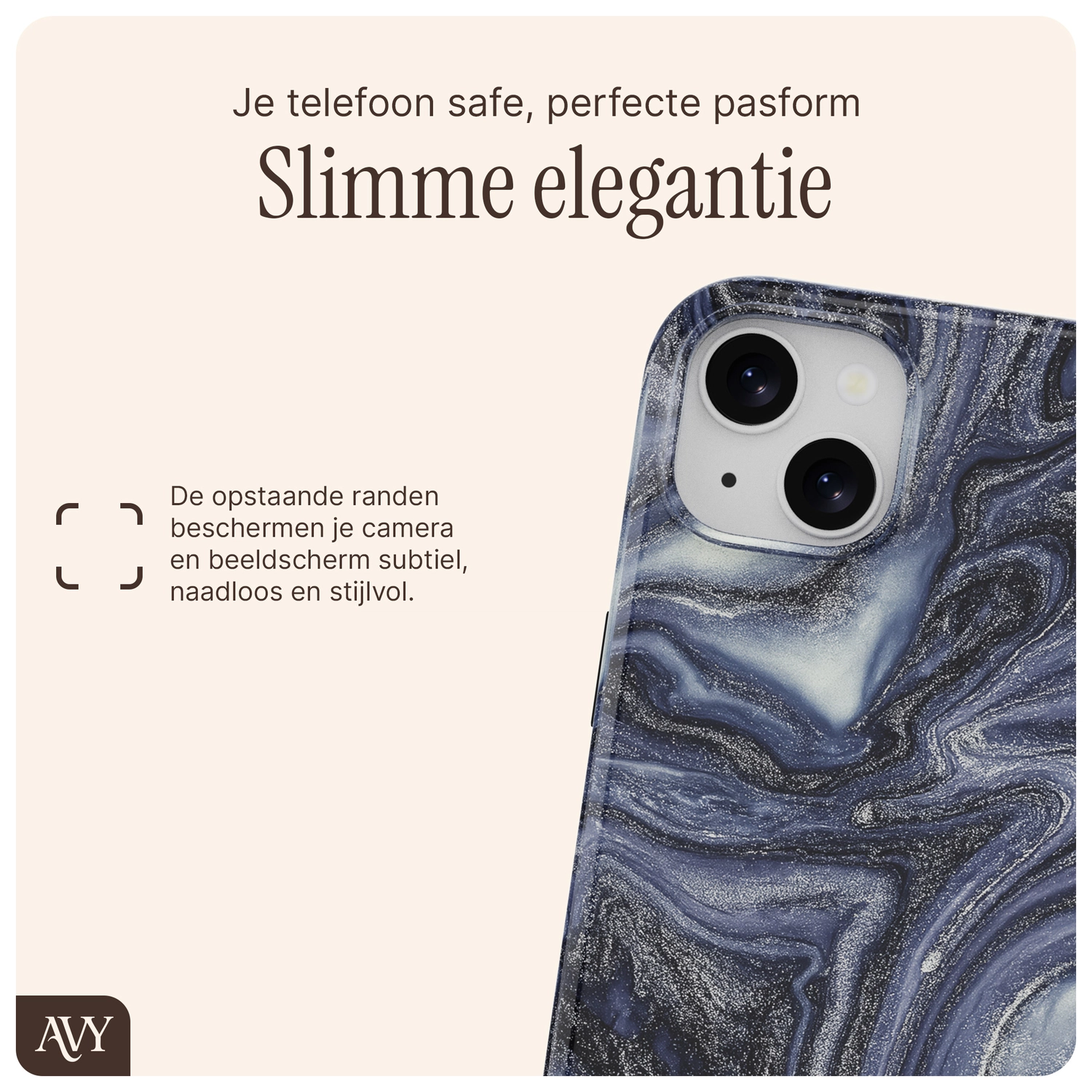 AVY Apple iPhone 14 / 13 Hoesje MagSafe Back Cover Obscura Blue afbeelding 12