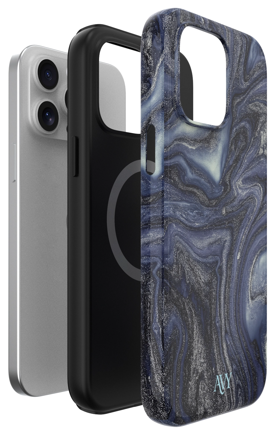AVY Apple iPhone 14 Pro Max Hoesje MagSafe Back Cover Obscura Blue afbeelding 18