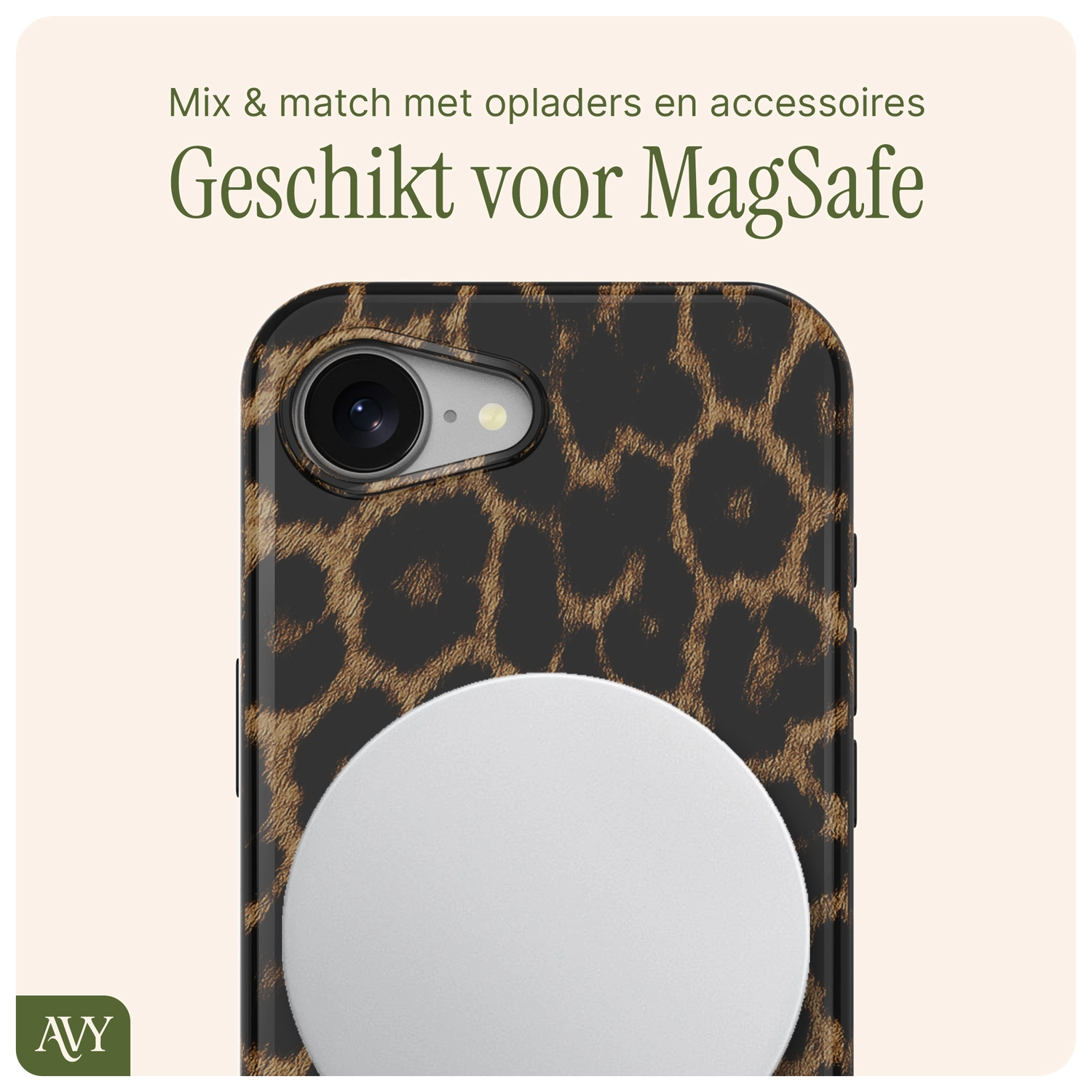 AVY Apple iPhone 17e / 16e Hoesje MagSafe Back Cover Panthera Chic afbeelding 9