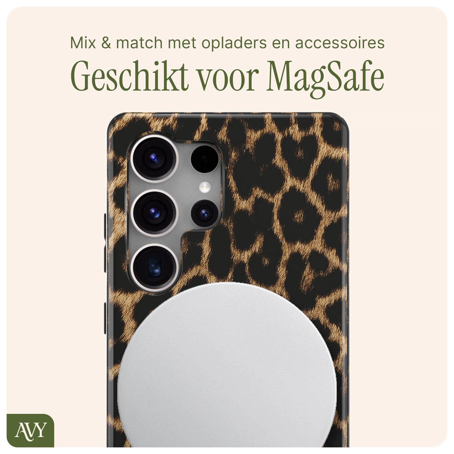 AVY Samsung Galaxy S25 Ultra Hoesje MagSafe Back Cover Panthera Chic afbeelding 7