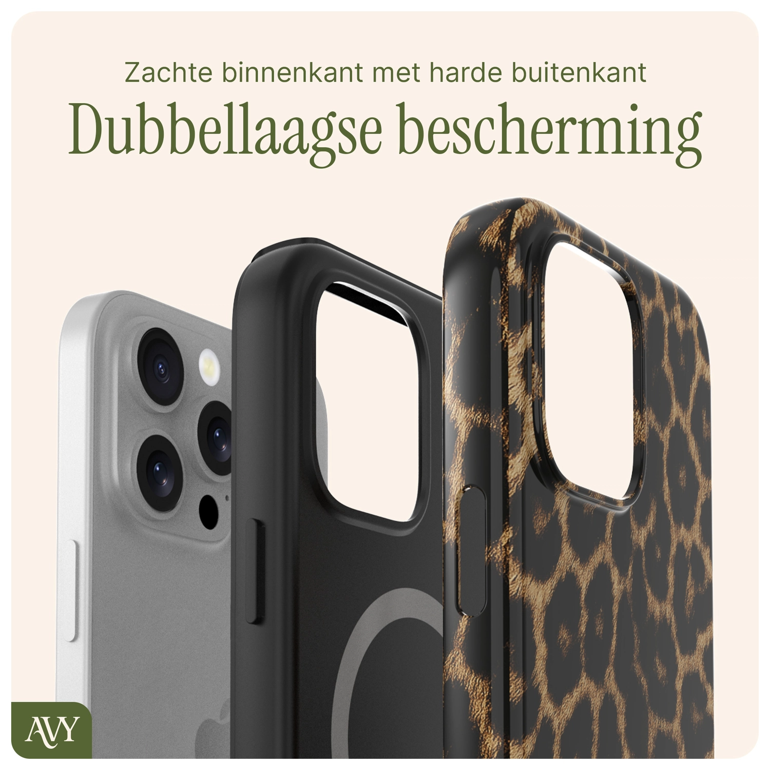 AVY Apple iPhone 16 Pro Hoesje MagSafe Back Cover Panthera Chic afbeelding 7