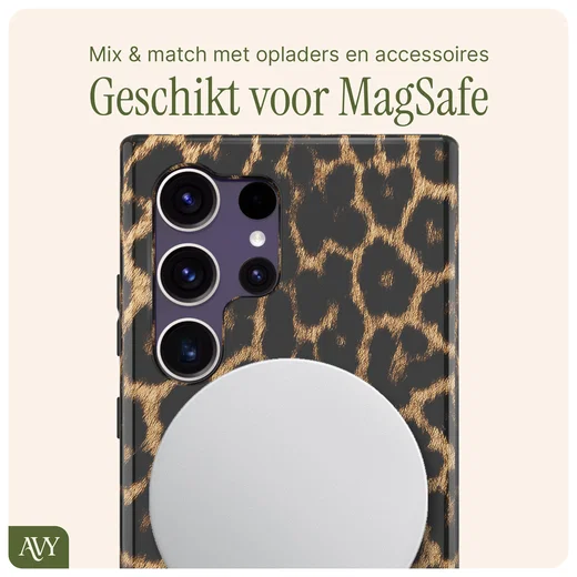 AVY Samsung Galaxy S24 Ultra Hoesje MagSafe Back Cover Panthera Chic afbeelding 4