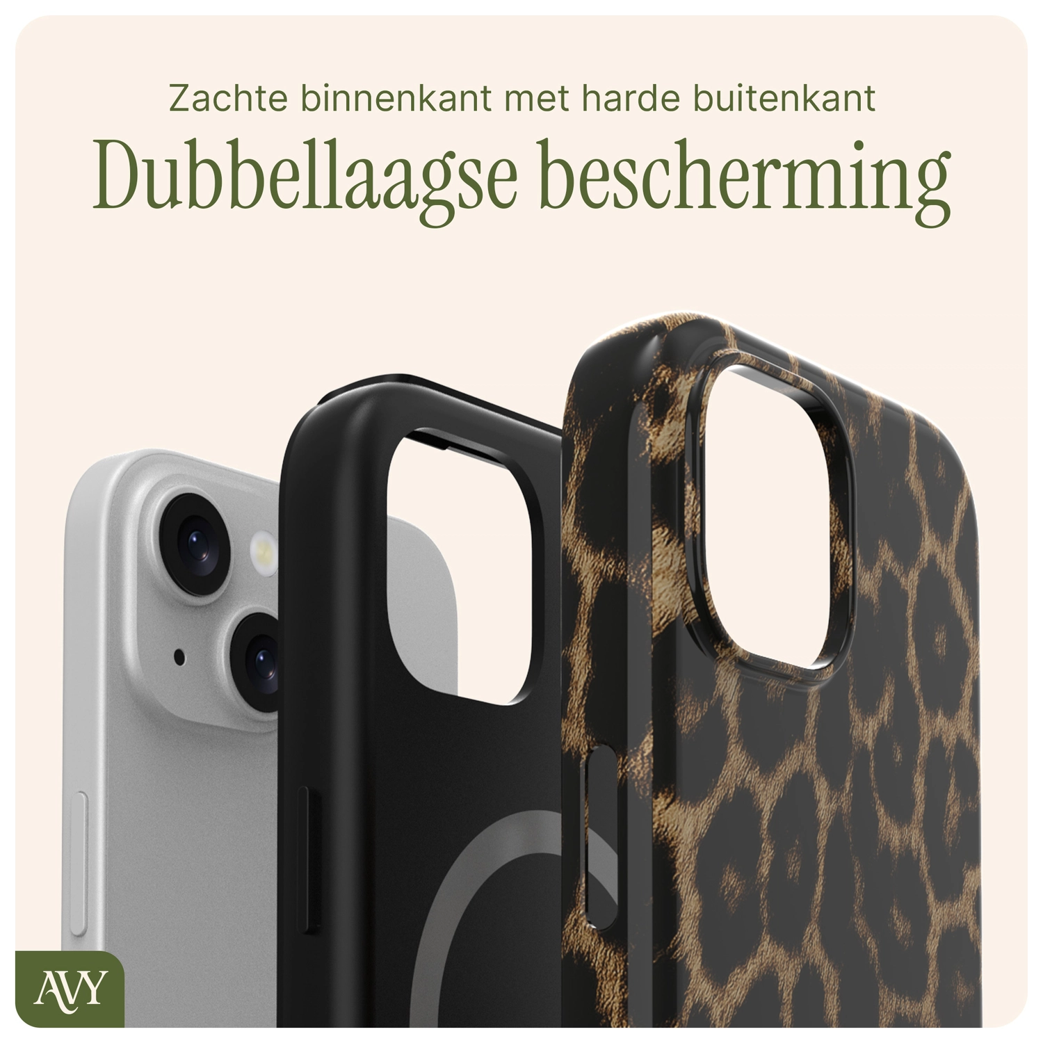 AVY Apple iPhone 15 Hoesje MagSafe Back Cover Panthera Chic afbeelding 8
