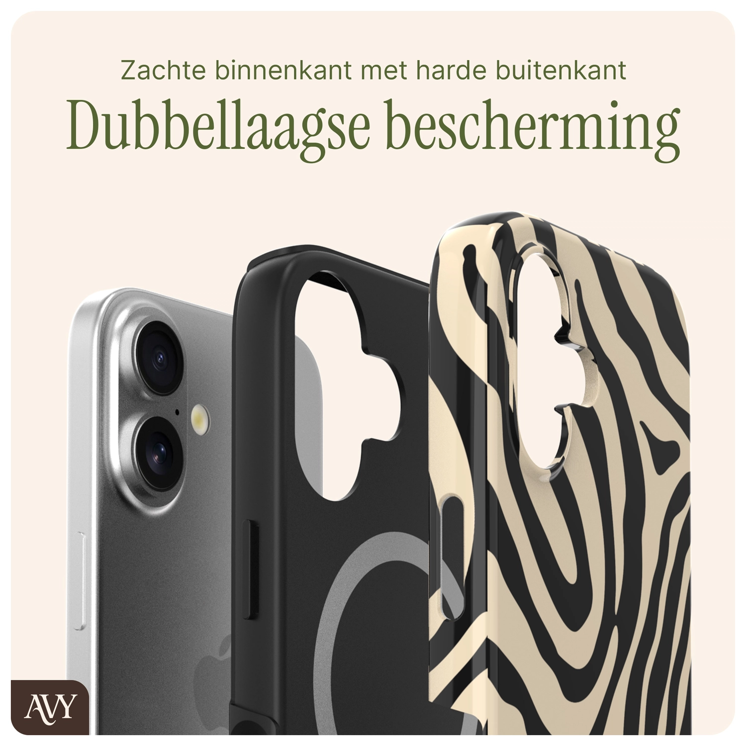 AVY Apple iPhone 17 Hoesje MagSafe Back Cover Serengeti Zebra afbeelding 7