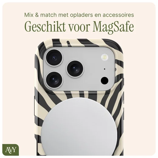 AVY Apple iPhone 17 Pro Max Hoesje MagSafe Back Cover Serengeti Zebra afbeelding 8