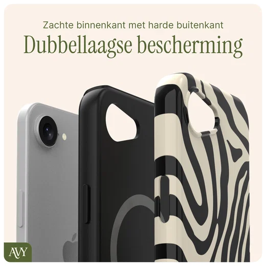 AVY Apple iPhone 17e / 16e Hoesje MagSafe Back Cover Serengeti Zebra afbeelding 6