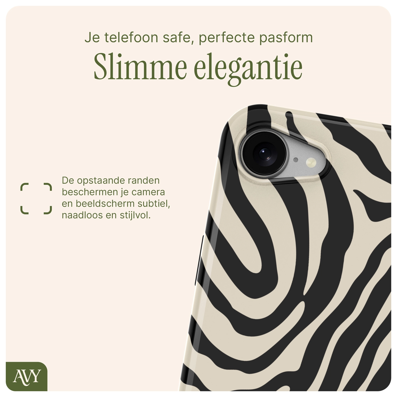 AVY Apple iPhone 17e / 16e Hoesje MagSafe Back Cover Serengeti Zebra afbeelding 8