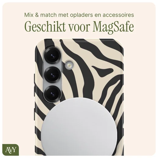 AVY Samsung Galaxy S25 Plus Hoesje MagSafe Back Cover Serengeti Zebra afbeelding 8