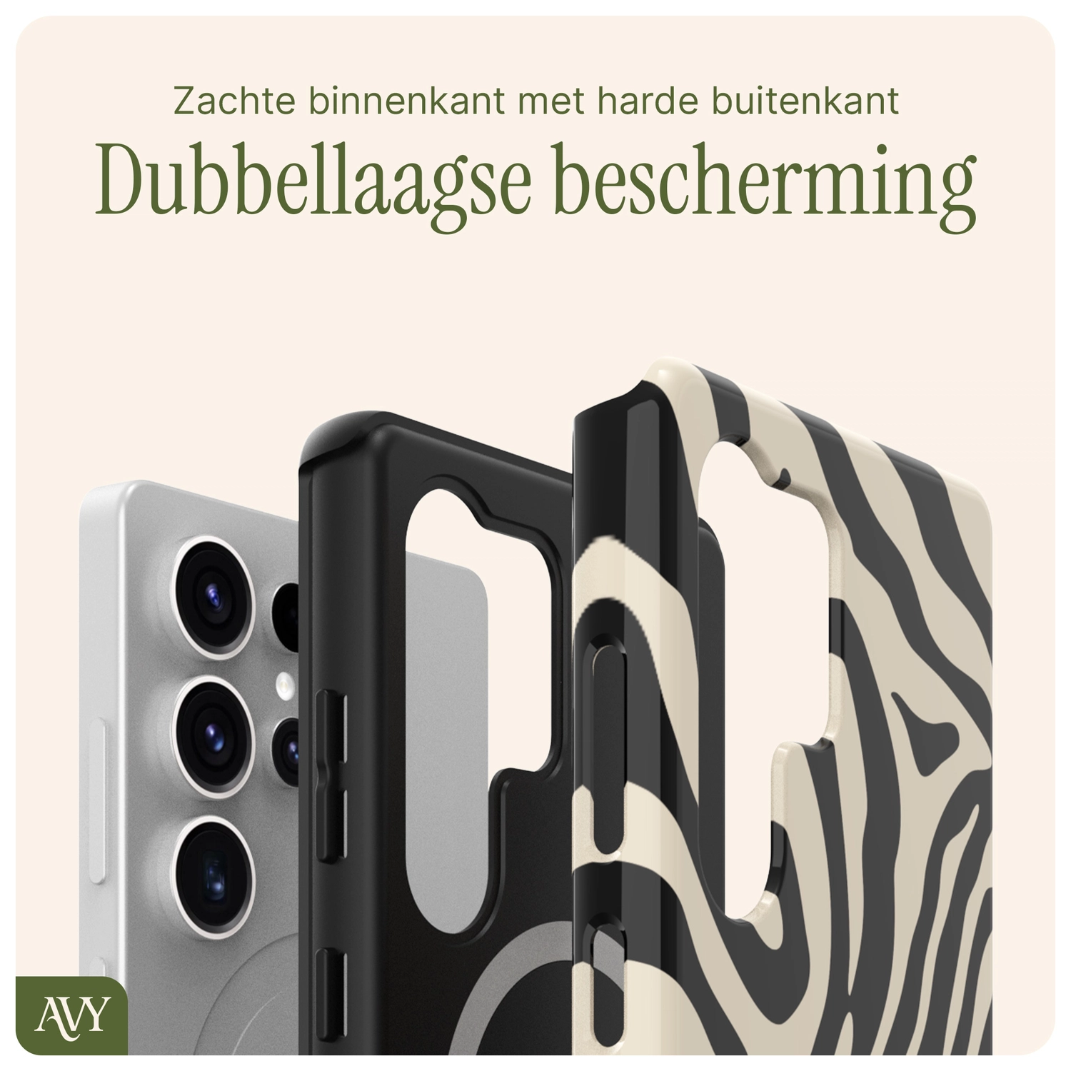 AVY Samsung Galaxy S25 Ultra Hoesje MagSafe Back Cover Serengeti Zebra afbeelding 6