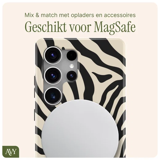 AVY Samsung Galaxy S25 Ultra Hoesje MagSafe Back Cover Serengeti Zebra afbeelding 7