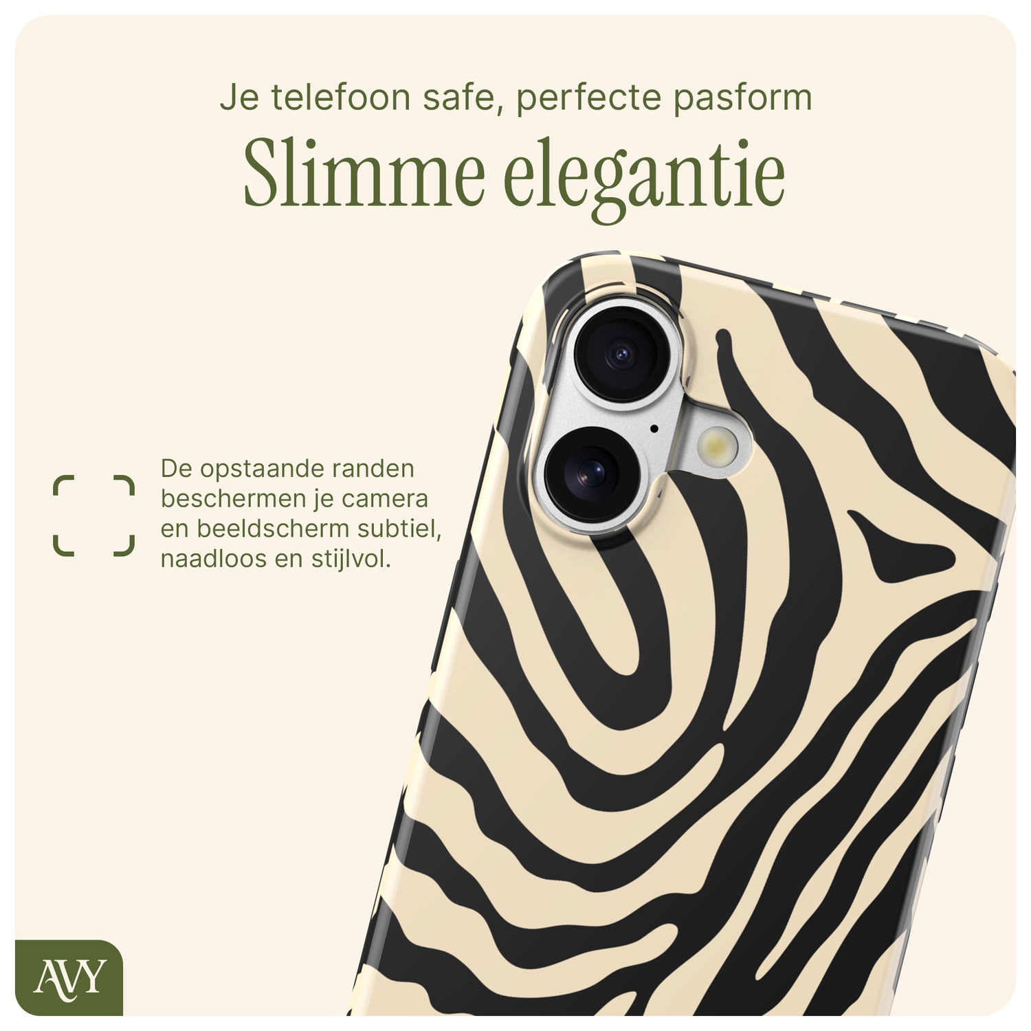 AVY Apple iPhone 16 Hoesje MagSafe Back Cover Serengeti Zebra afbeelding 10