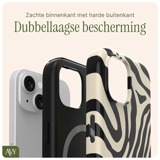 AVY Apple iPhone 14 / 13 Hoesje MagSafe Back Cover Serengeti Zebra afbeelding 6