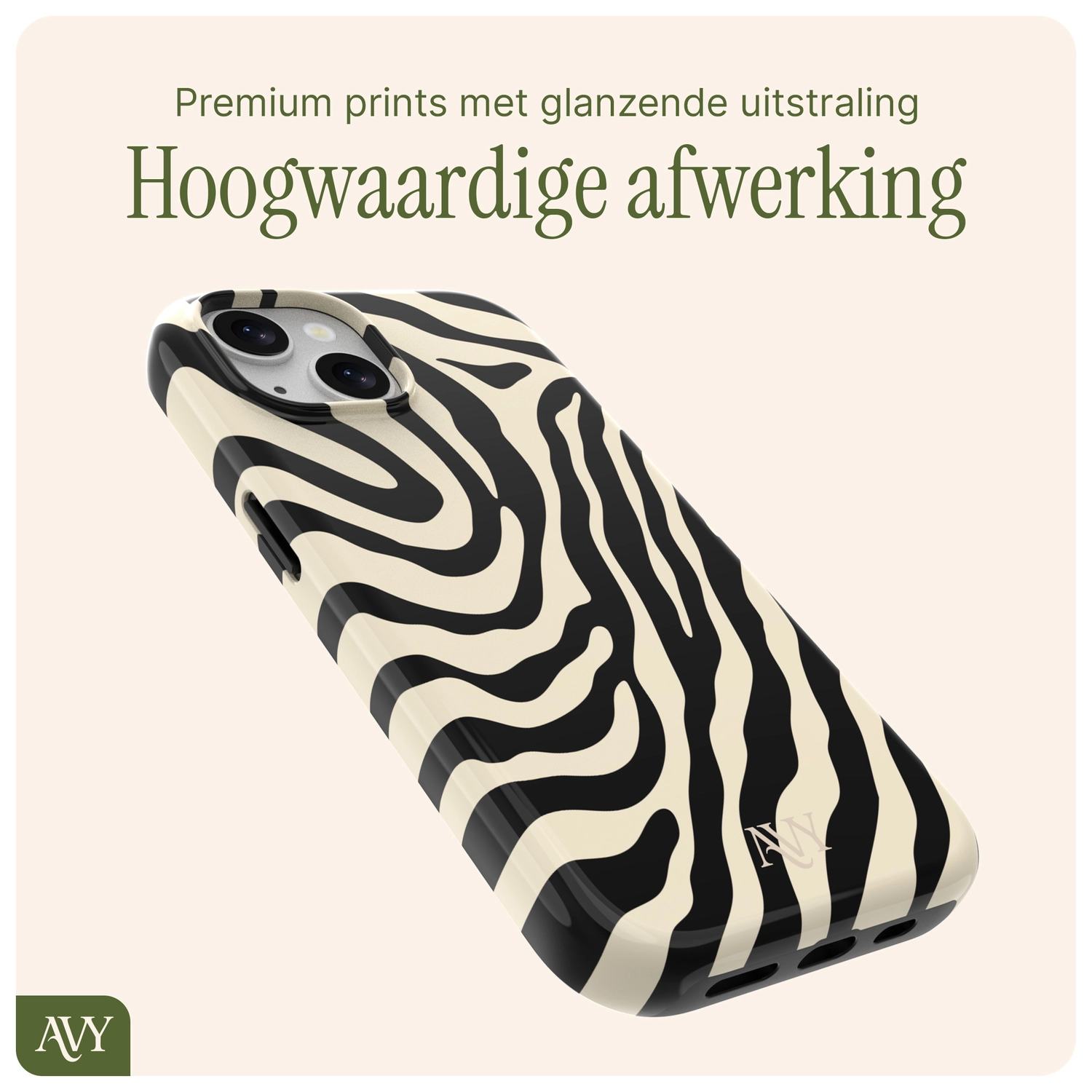 AVY Apple iPhone 14 / 13 Hoesje MagSafe Back Cover Serengeti Zebra afbeelding 7
