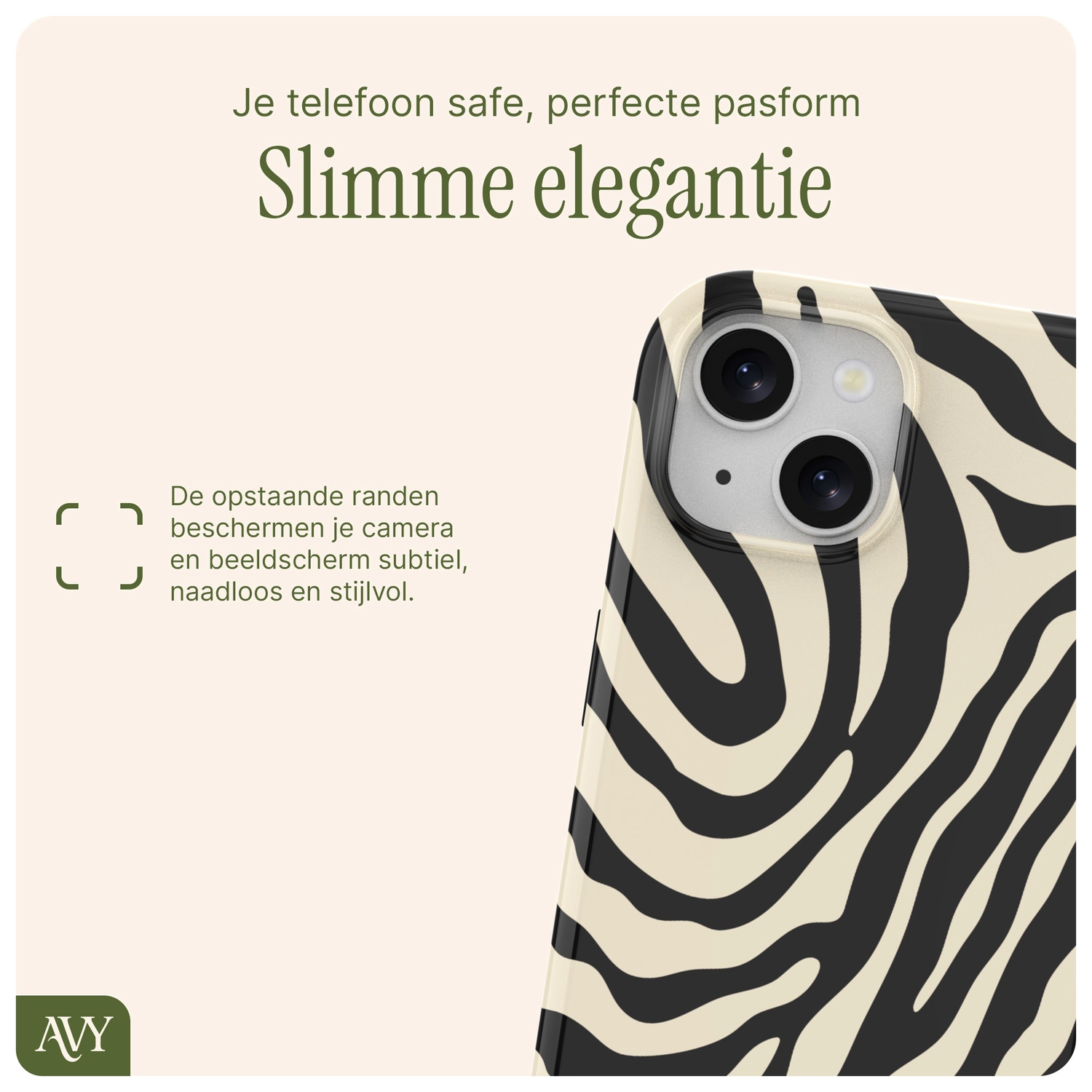 AVY Apple iPhone 14 / 13 Hoesje MagSafe Back Cover Serengeti Zebra afbeelding 9