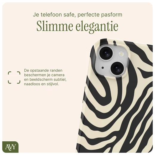 AVY Apple iPhone 14 / 13 Hoesje MagSafe Back Cover Serengeti Zebra afbeelding 9