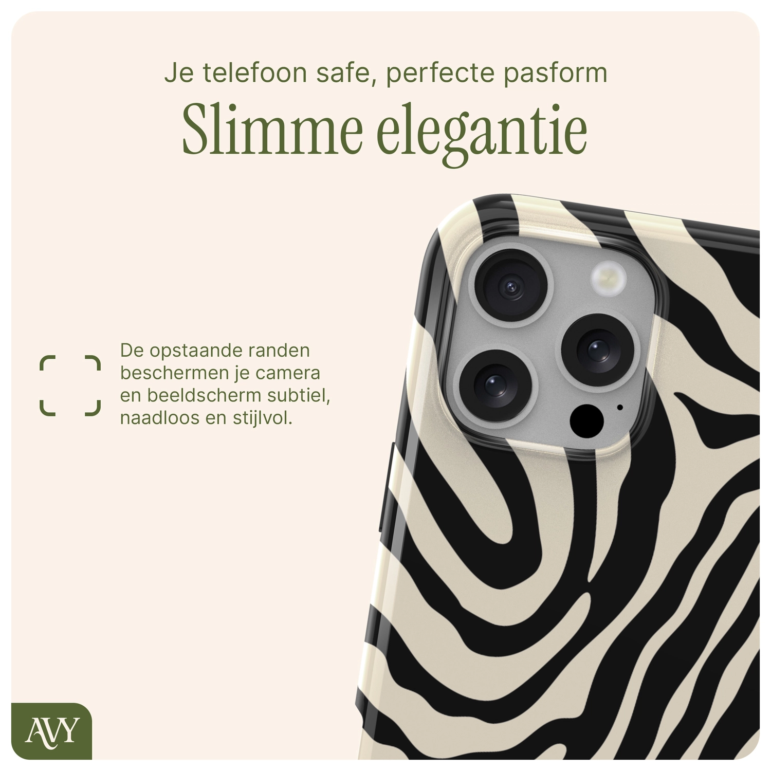 AVY Apple iPhone 14 Pro Max Hoesje MagSafe Back Cover Serengeti Zebra afbeelding 10
